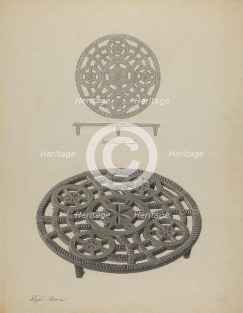 Pa. German Trivet, c. 1939. Creator: Filippo Porreca.