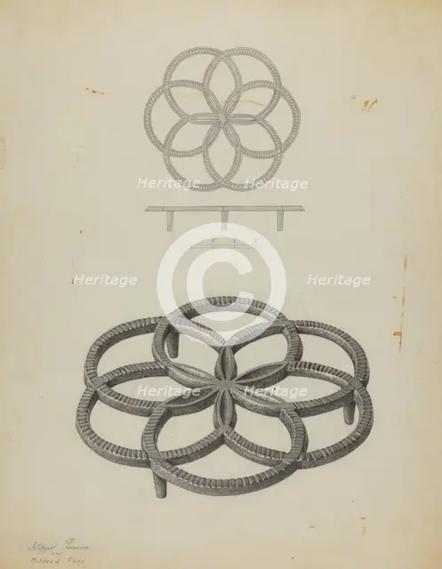 Pa. German Trivet, c. 1940. Creator: Filippo Porreca.