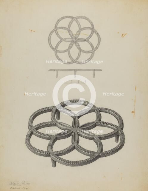 Pa. German Trivet, c. 1940. Creator: Filippo Porreca.