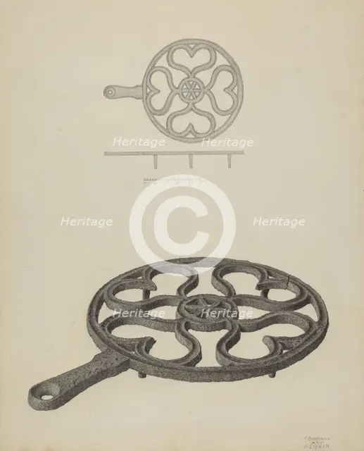 Pa. German Trivet, c. 1940. Creators: Salvatore Borrazzo, Jacob Lipkin.
