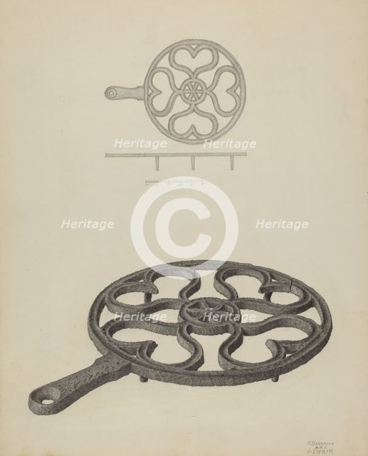 Pa. German Trivet, c. 1940. Creators: Salvatore Borrazzo, Jacob Lipkin.