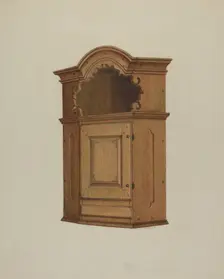 Pa. German Wall Corner Cupboard, 1938. Creator: Austin L. Davison
