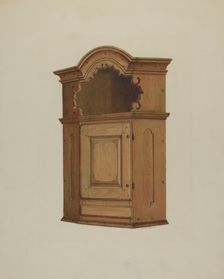 Pa. German Wall Corner Cupboard, 1938. Creator: Austin L. Davison
