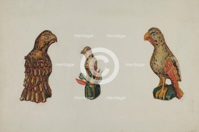 Pa. German Wooden Eagles, c. 1937. Creator: Laura Bilodeau.