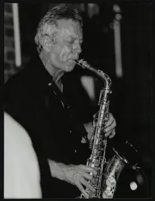 Pat Crumly playing alto saxophone at The Fairway, Welwyn Garden City, Hertfordshire, 10 May 1998. Creator: Denis Williams
