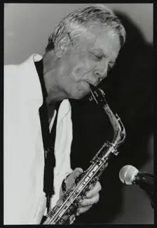 Pat Crumly playing alto saxophone at The Fairway, Welwyn Garden City, Hertfordshire, 2004. Creator: Denis Williams