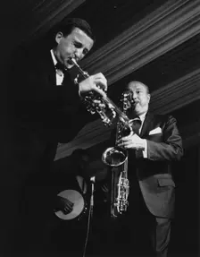 Pat Halcox, Bud Freeman, Daily Mail International Jazz Festival, Manchester, 1963. Creator: Brian Foskett
