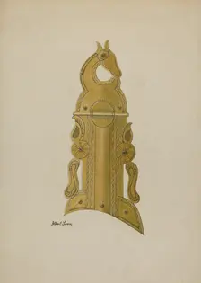 Patch Box of Kentucky Rifle, c. 1938. Creator: Albert J. Levone
