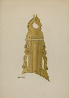 Patch Box of Kentucky Rifle, c. 1938. Creator: Albert J. Levone