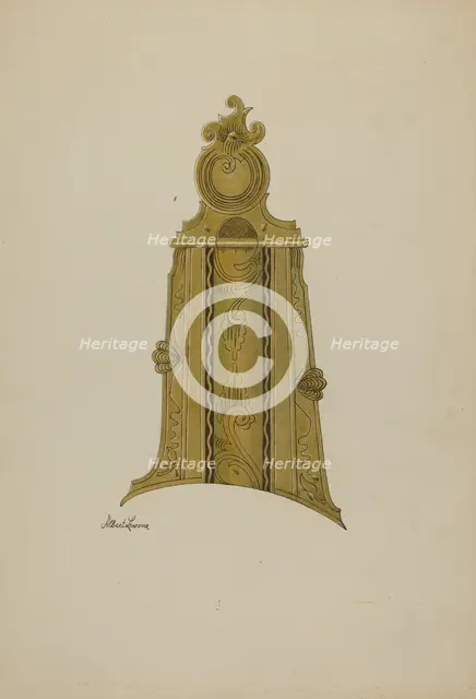 Patch Box of Kentucky Rifle, c. 1938. Creator: Albert J. Levone.