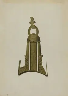 Patch-box from Cavalry Carbine Stock, c. 1939. Creator: Elmer R. Kottcamp