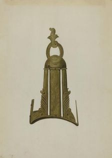 Patch-box from Cavalry Carbine Stock, c. 1939. Creator: Elmer R. Kottcamp