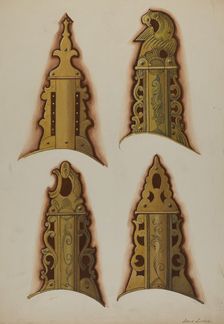Patch Boxes of Kentucky Rifles, c. 1937. Creator: Albert J. Levone