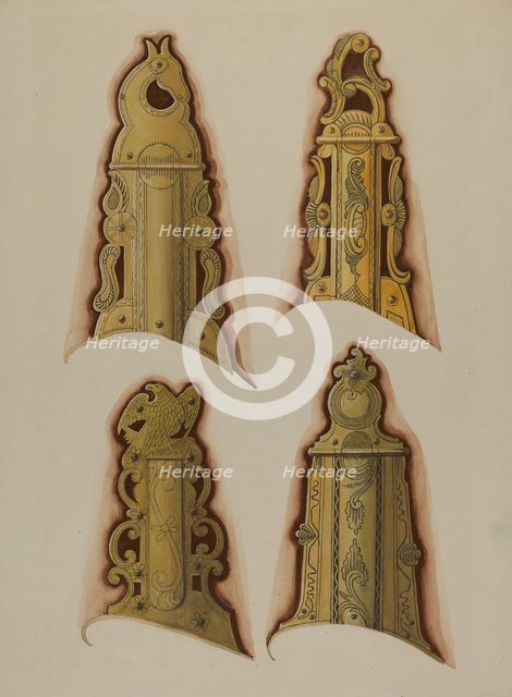 Patch Boxes of Kentucky Rifles, c. 1937. Creator: Albert J. Levone.