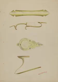 Patch Pocket and Decorations on Ky. Rifle, 1938. Creator: Charles Moss