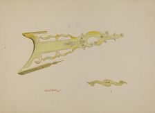 Patch Pocket, Butt Plate & Stock on Ky. Rifle, 1938. Creator: Charles Moss