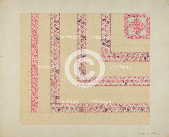 Patchwork or Pieced Quilt, c. 1937. Creator: Elbert S. Mowery.