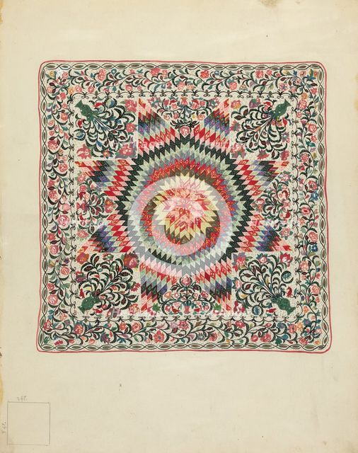 Patchwork and Applique Quilt, 1935/1942. Creator: Irene Schaefer.