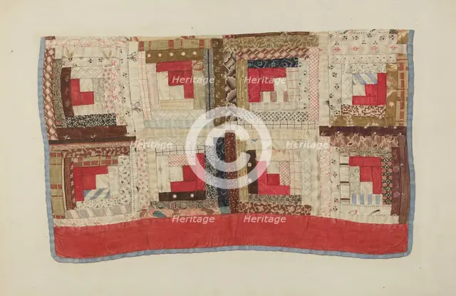 Patchwork Bedspread, 1935/1942. Creator: Mina Greene.