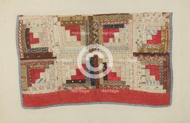 Patchwork Bedspread, 1935/1942. Creator: Mina Greene.