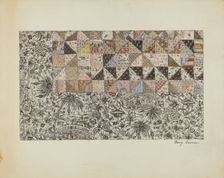 Patchwork Bedspread, c. 1937. Creator: Mary Berner