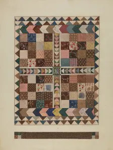 Patchwork Crib Quilt, 1935/1942. Creator: Jules Lefevere