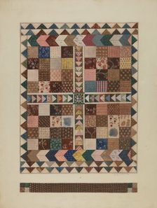 Patchwork Crib Quilt, 1935/1942. Creator: Jules Lefevere