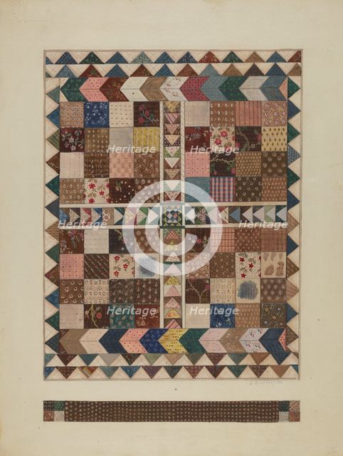 Patchwork Crib Quilt, 1935/1942. Creator: Jules Lefevere.