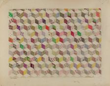 Patchwork for Quilt, c. 1937. Creator: Edith Magnette
