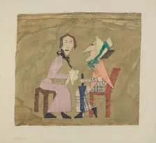 Patchwork Picture: "Gossips", c. 1938. Creator: Carmel Wilson