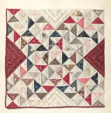 Patchwork Quilt, 1935/1942. Creator: Mae A. Clarke