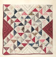 Patchwork Quilt, 1935/1942. Creator: Mae A. Clarke
