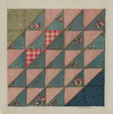 Patchwork Quilt, 1935/1942. Creator: Mona Brown