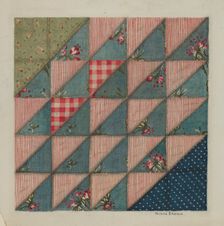 Patchwork Quilt, 1935/1942. Creator: Mona Brown