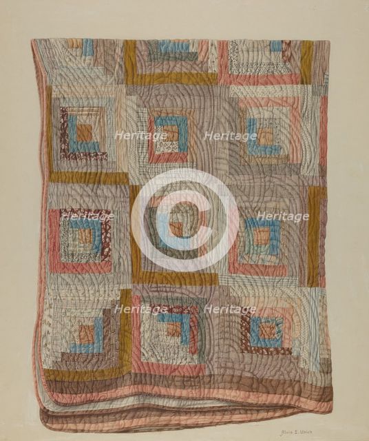 Patchwork Quilt, 1935/1942. Creator: Alois E. Ulrich.