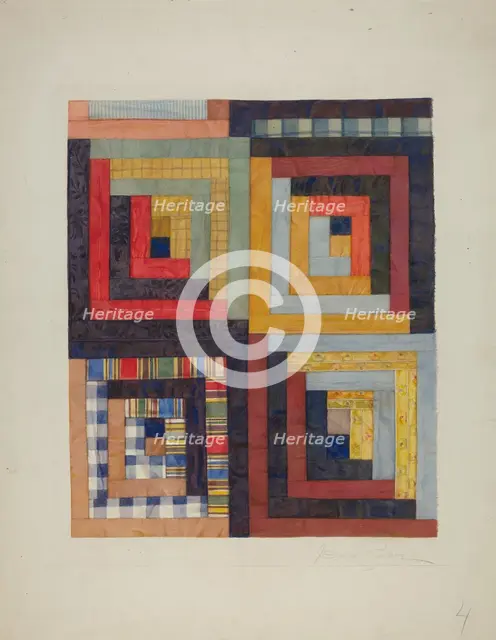 Patchwork Quilt, 1935/1942. Creator: Cora Parker.