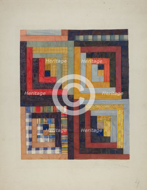Patchwork Quilt, 1935/1942. Creator: Cora Parker.