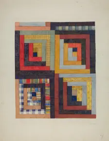 Patchwork Quilt, 1935/1942. Creator: Cora Parker