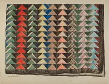 Patchwork Quilt, 1935/1942. Creator: Edith Magnette