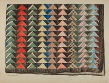 Patchwork Quilt, 1935/1942. Creator: Edith Magnette