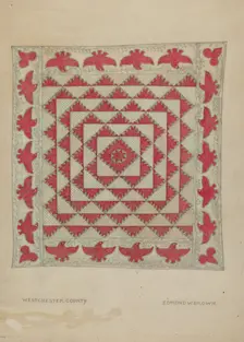 Patchwork Quilt, 1935/1942. Creator: Edmond W. Brown