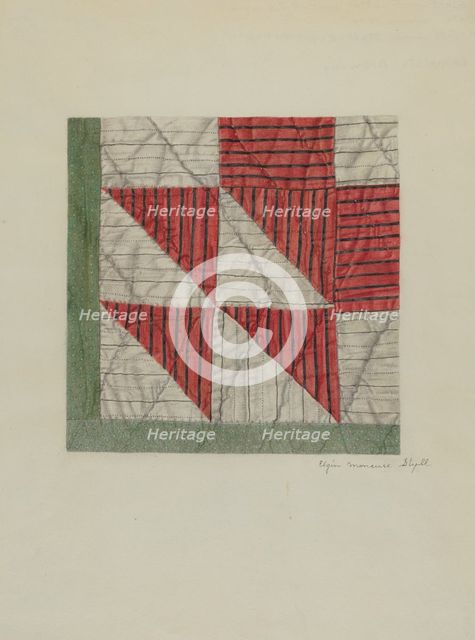 Patchwork Quilt, 1935/1942. Creator: Elgin Moncure Styll.