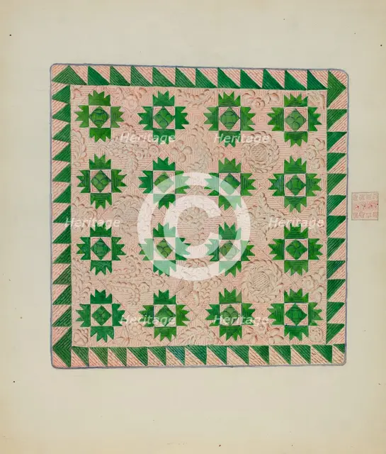 Patchwork Quilt, 1935/1942. Creator: George Loughridge.