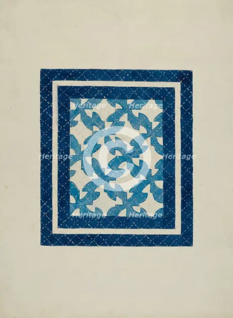 Patchwork Quilt, 1935/1942. Creator: Genevieve Sherlock.