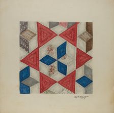 Patchwork Quilt, 1935/1942. Creator: Ralph N. Morgan