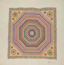 Patchwork Quilt, 1935/1942. Creator: Vincent P. Rosel