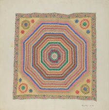 Patchwork Quilt, 1935/1942. Creator: Vincent P. Rosel