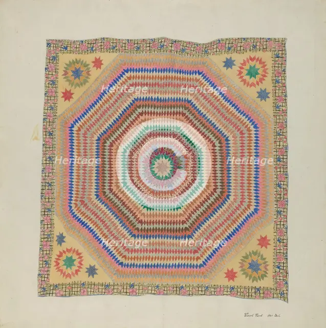 Patchwork Quilt, 1935/1942. Creator: Vincent P. Rosel.