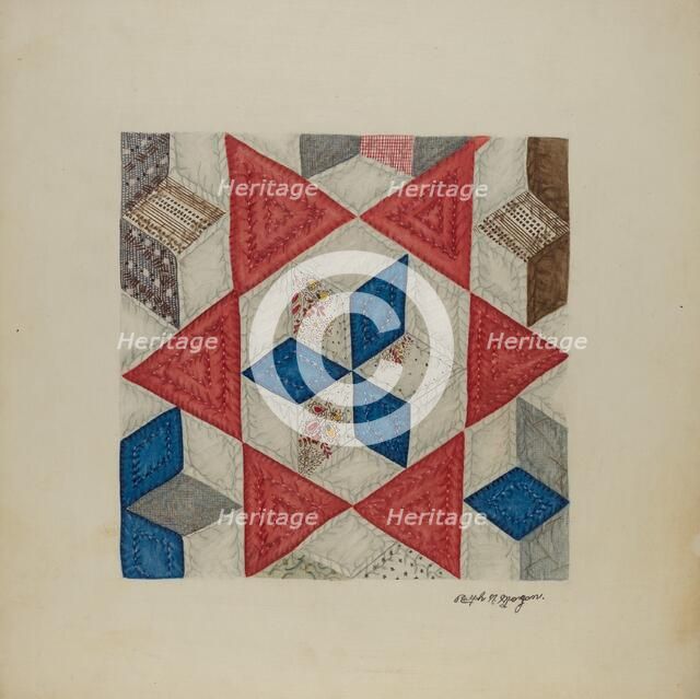Patchwork Quilt, 1935/1942. Creator: Ralph N. Morgan.