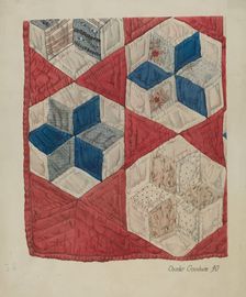 Patchwork Quilt, 1940. Creator: Charles Goodwin